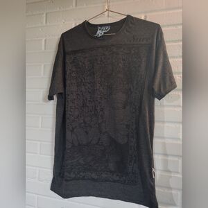 Gray Short Sleeve Tee with Textural Design